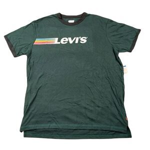 Levis‎ Logo T-Shirt Mens XL Green Printed Short Sleeve Classic